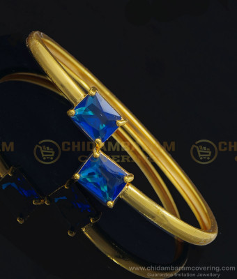BCT239 - 2.6 Size Trendy Riyal Blue Color Big Stone Gold Kappu Bracelet for Girls