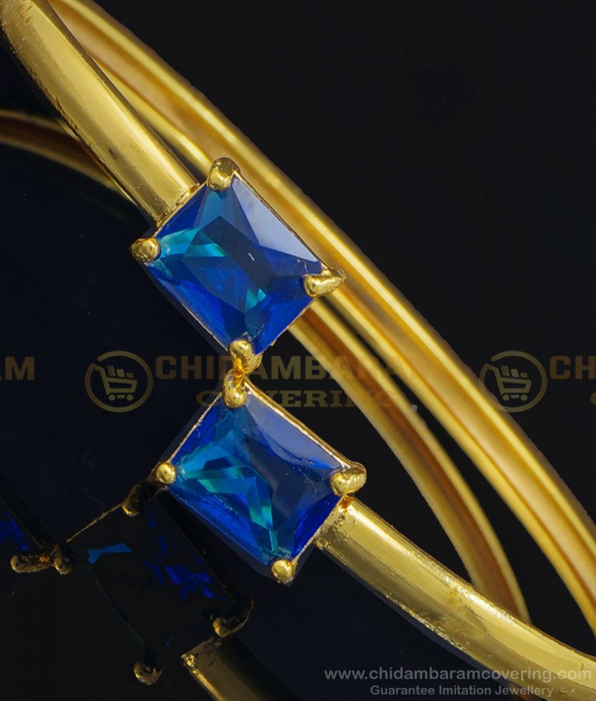 BCT239 - 2.6 Size Trendy Riyal Blue Color Big Stone Gold Kappu Bracelet for Girls