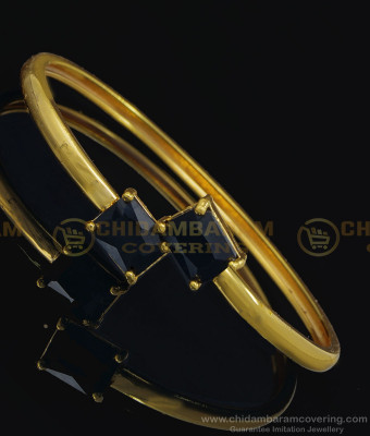 BCT242 - 2.6 Size Unique Black Color Big Stone Open Type Kappu Bracelet for Girls
