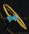 BCT246 - 2.6 Size Beautiful Blue Stone Gold Design Simple Kada Bracelet for Female 