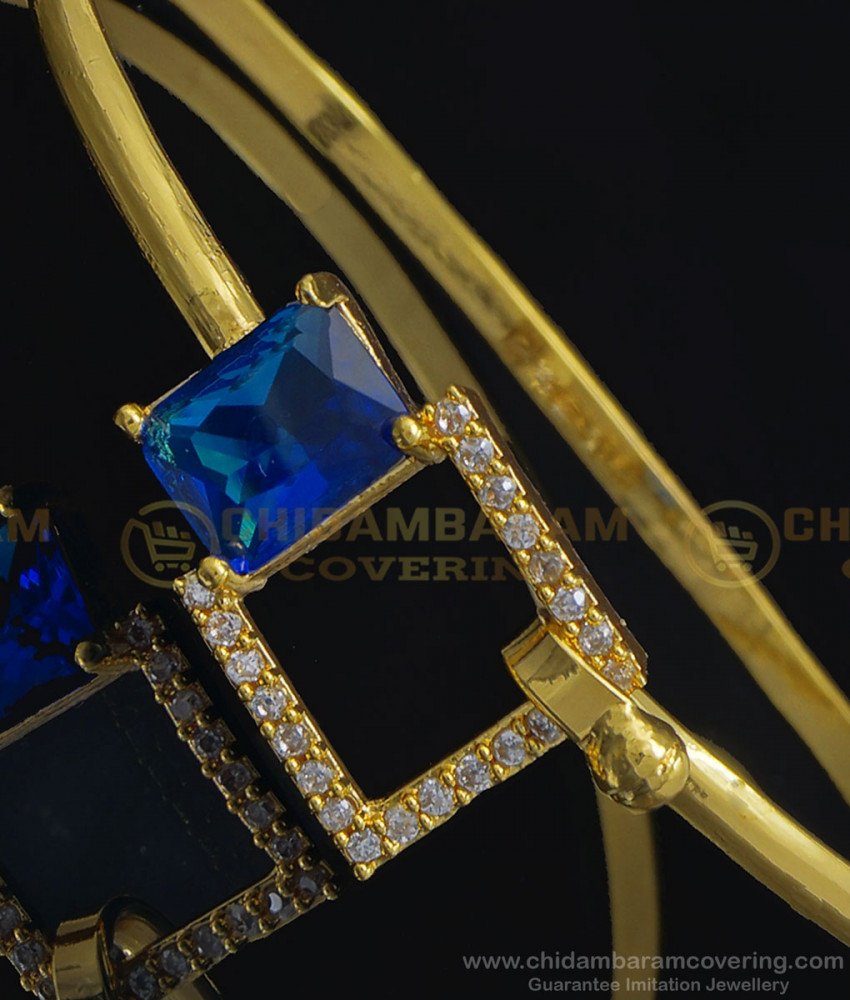 BCT248 - 2.6 Size One Gram Gold American Diamond Bracelet Ladies Gold Kappu Designs Online 