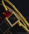 BCT250 - 2.6 Size Latest Party Wear Red with White Stone Gold Plated Bracelet for Ladies 