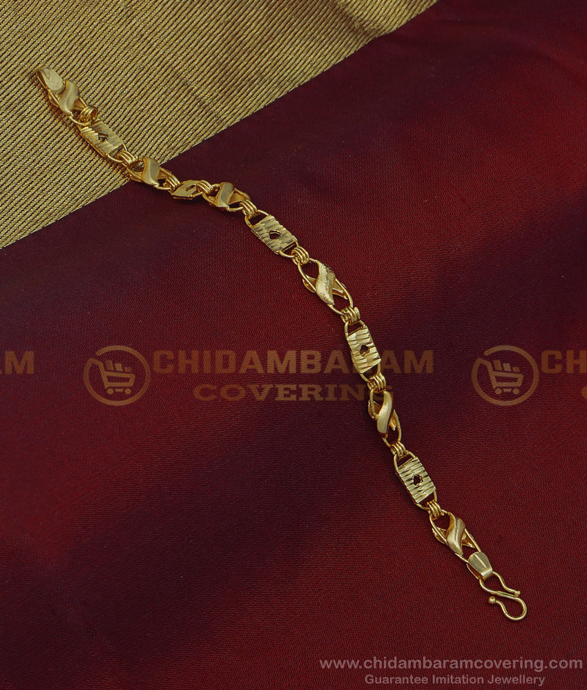 BCT255 - Gold Plated Party Wear Light Weight Daily Wear Stylish Bracelet for Men