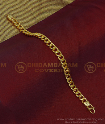 BCT256 - One Gram Gold Plated Daily Use Hand Chain Gents Bracelet Design online