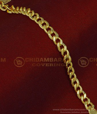 BCT257 - One Gram Gold Guarantee Daily Use Chain Type Gents Bracelet Design Online
