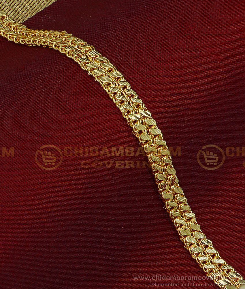BCT261 - Attractive Real Gold Design 1 Gram Gold Broad Bracelet Latest Imitation Jewellery Online