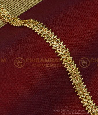 BCT263 - Latest Gold Design Bracelet Double Line Broad 1 Gram Gold Bracelet for Men 