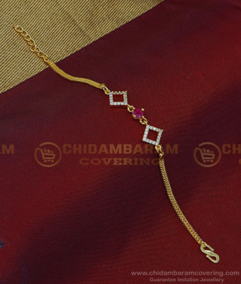 BCT266 - Latest American Diamond Gold Bracelet Design Pure Gold Plated Bracelet Online 
