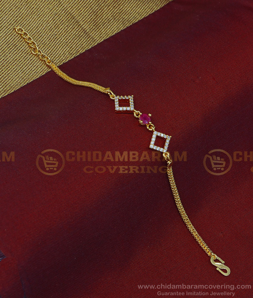 BCT266 - Latest American Diamond Gold Bracelet Design Pure Gold Plated Bracelet Online 