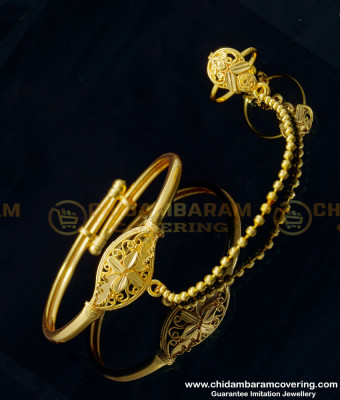 BCT268 - 2.6 size Modern Adjustable Finger Ring with Bracelet Gold Plated Guaranteed Jewelry 