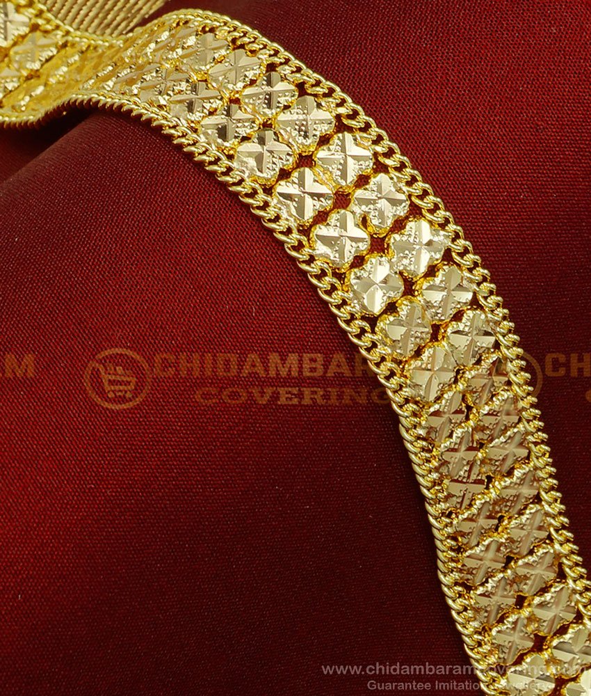 BCT278 - One Gram Gold Bridal Gold Pattern Broad Bracelet Design for Women 