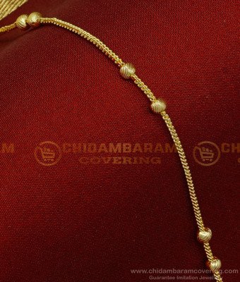 BCT279 - 7.5 Inch One Gram Gold Ball Chain Design Guaranteed Thin Bracelet Buy Online