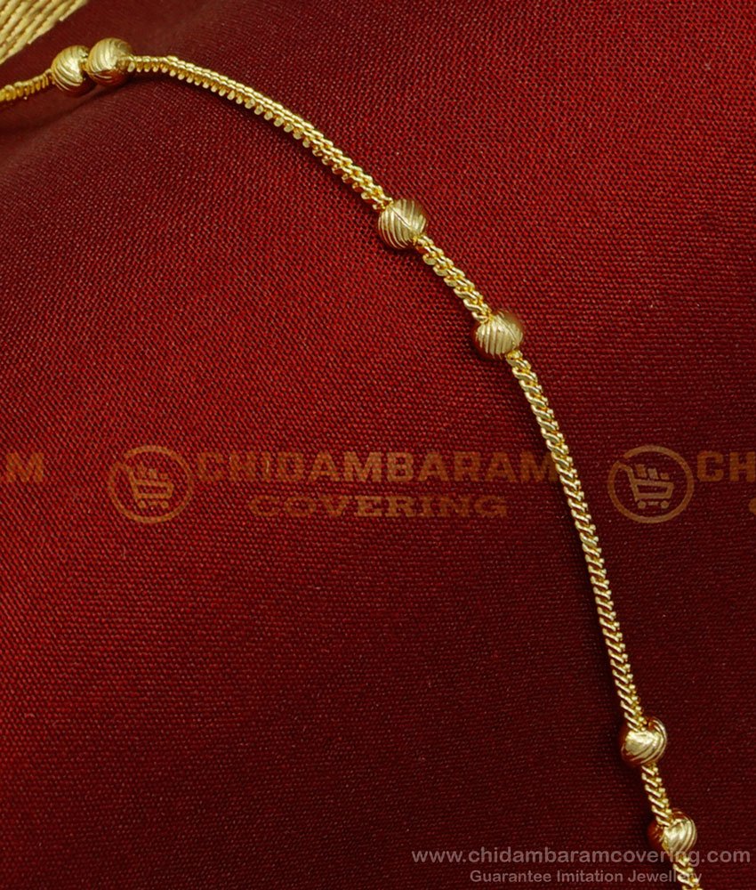 BCT279 - 7.5 Inch One Gram Gold Ball Chain Design Guaranteed Thin Bracelet Buy Online