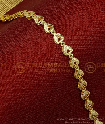 BCT280 - Elegant Heart Design One Gram Gold Guaranteed Women Bracelet Online