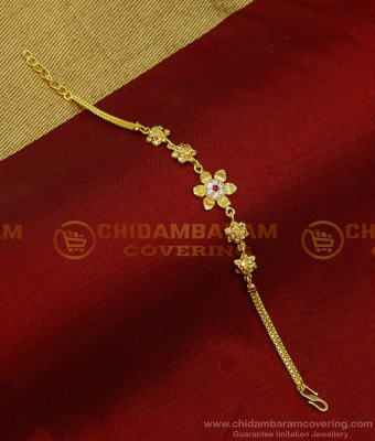 BCT284 - Gold Plated Guaranteed Gold Design Flower Model Stone Bracelet for Daily Use