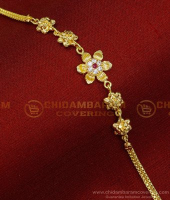 BCT284 - Gold Plated Guaranteed Gold Design Flower Model Stone Bracelet for Daily Use