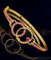 BCT291 - 2.6 size One Gram Gold Party Wear Ruby Stone Kappu Pattern Bracelet Buy Online