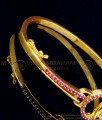 BCT291 - 2.6 size One Gram Gold Party Wear Ruby Stone Kappu Pattern Bracelet Buy Online