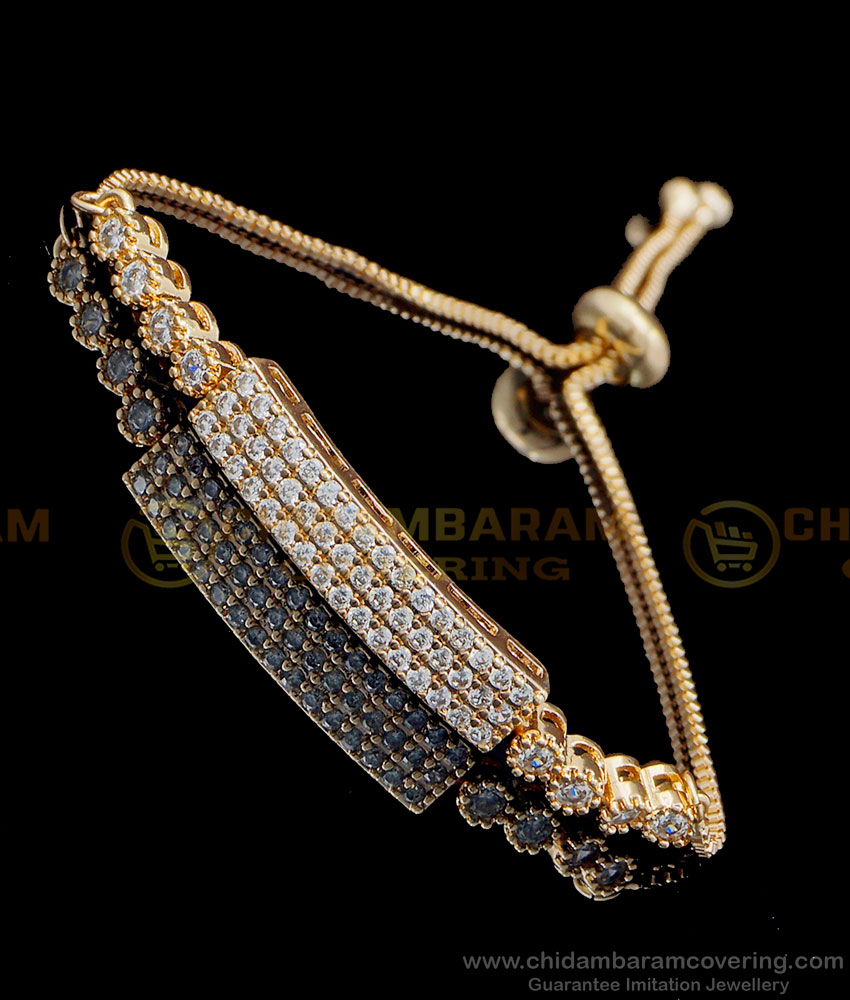 BCT298 - Unique Rose Gold White Stone Adjustable Chain Western Bracelet for Girls