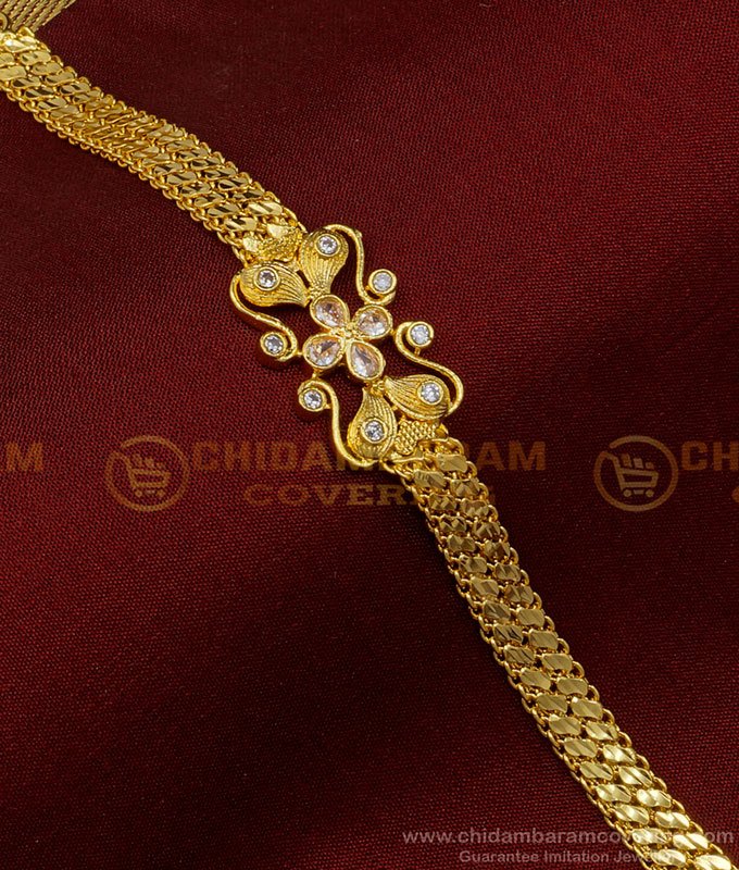 BCT302 - Latest Bracelet Design White Stone 1 Gram Gold Bracelet Wedding Bracelet