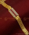 BCT303 - Attractive White and Ruby Stone With 2 Line Heart Design Chain Bracelet Buy Online