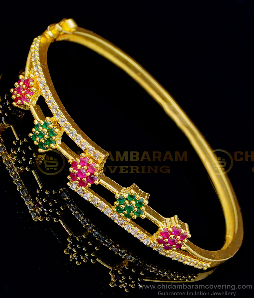 BCT317 - Attractive Kappu Pattern 1 Gram Gold Plated Stone Bracelet for Women