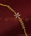 BCT330 - Trendy White and Ruby Stone Flower Model Gold Bracelet Design for Ladies 