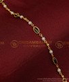 BCT331 - Trendy Gold Plated Black and White Beads Bracelet Design for Women