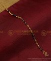 BCT332 - One Gram Gold Light Weight Black Crystal Bracelet Daily Use Hand Chain Design 