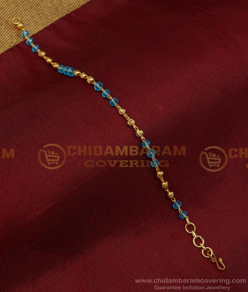 BCT334 - Cute Light Weight Aqua Blue Color Crystal Bracelet Design