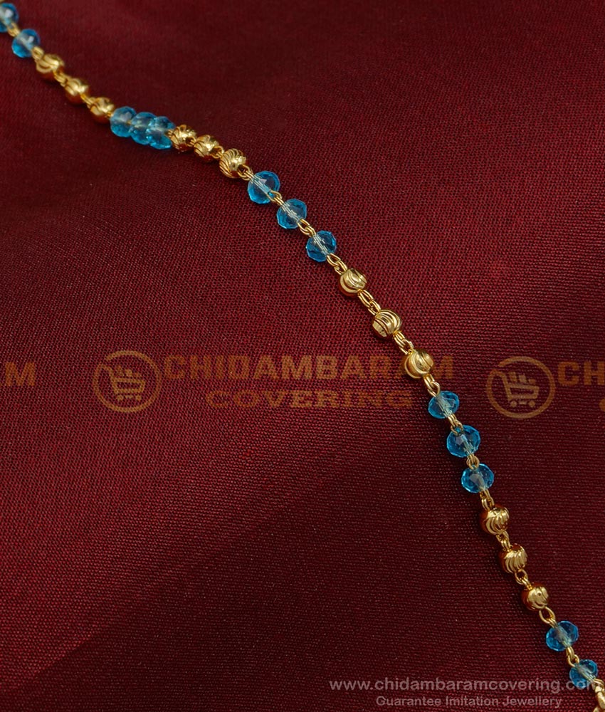 BCT334 - Cute Light Weight Aqua Blue Color Crystal Bracelet Design
