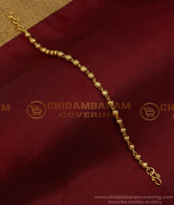BCT338 - Gold Bracelet Design Gold Beads Light Weight Gold Covering Hand Chain for Girls