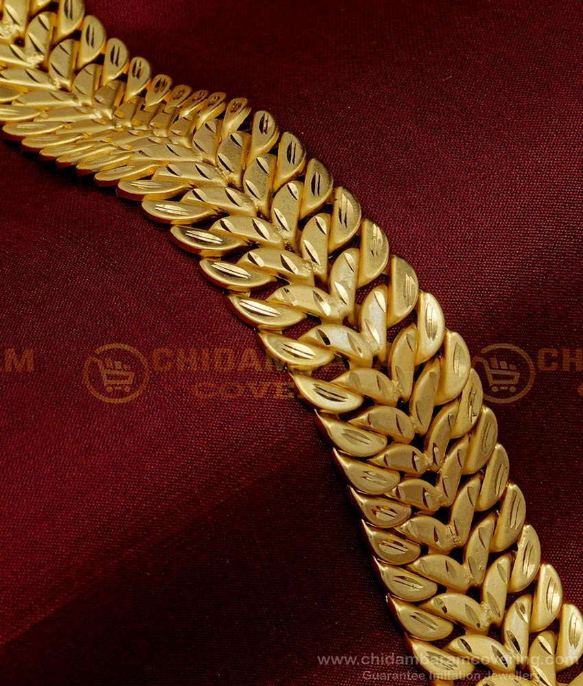BCT349 - First Quality Forming Gold Attractive Chain Type Broad Bracelet Buy Online Shopping 