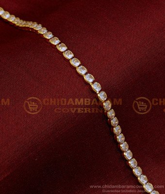 BCT351 - Sparkling White Stone Party Wear Modern Hand Bracelet Design for Ladies 