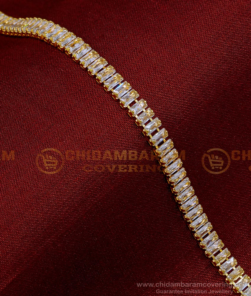 BCT352 - One Gram Gold Plated American Diamond Bracelet for Women 