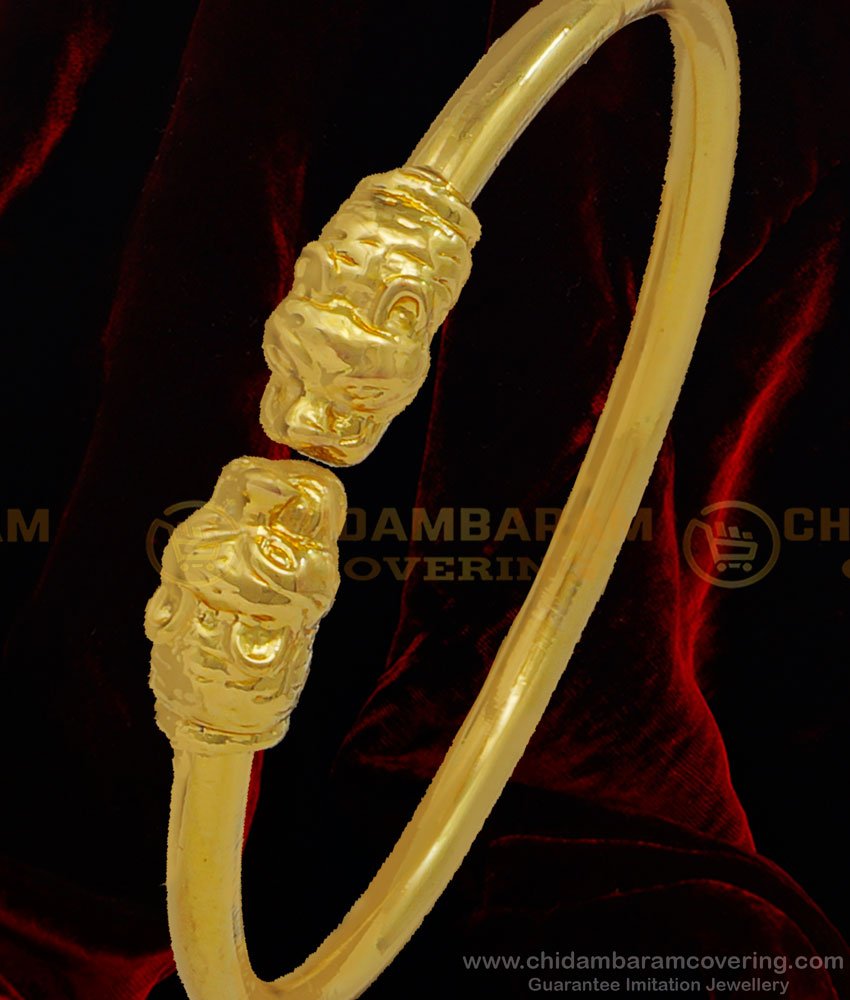 BCT355 - Original Panchaloha Kada Mens Tiger Head Adjustable Kappu Design for Daily Use