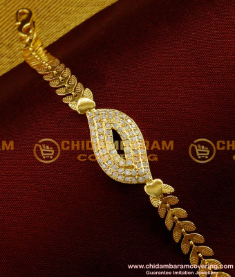 BCT36 - Latest New Design White Stone Yellow Gold Bracelet Buy Online 