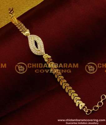 BCT36 - Latest New Design White Stone Yellow Gold Bracelet Buy Online 