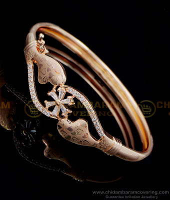 BCT367 - 2.6 size Unique White Stone Rose Gold Bracelet for Girls
