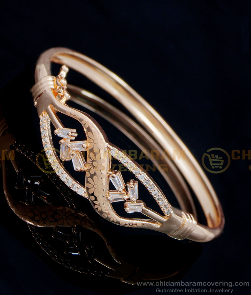 BCT368 - 2.4 size Charming Western Rose Gold Flower Bracelet Design for Girl