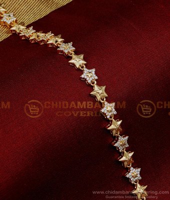 BCT369 - Elegant Star Design Stone Rose Gold Bracelet for Women