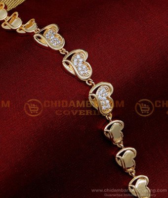BCT371 - Gorgeous Heart Design Rose Gold Western Bracelet for Ladies