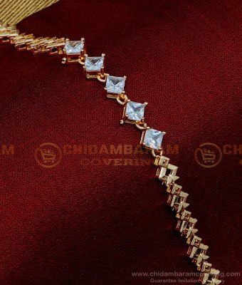 BCT373 - Lovely Diamond Look Rose Gold Stone Bracelet for Ladies