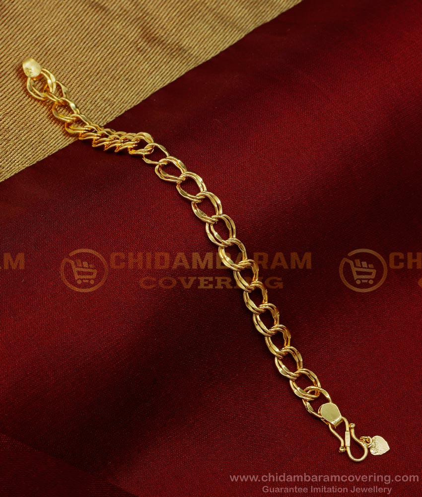 BCT374 - 7.5 Inch Daily Use Link Chain 1 Gram Gold Bracelet for Men