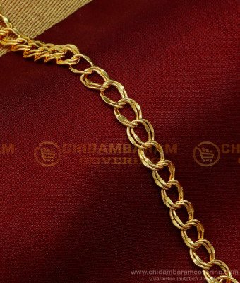 BCT374 - 7.5 Inch Daily Use Link Chain 1 Gram Gold Bracelet for Men