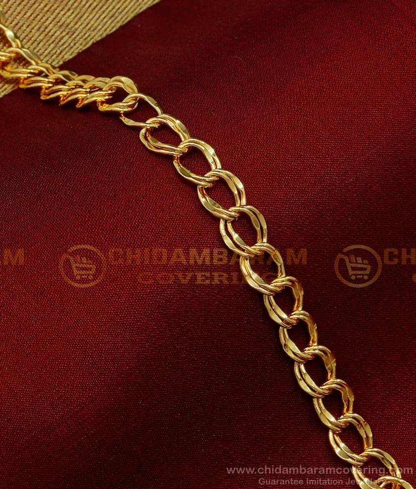 BCT374 - 7.5 Inch Daily Use Link Chain 1 Gram Gold Bracelet for Men