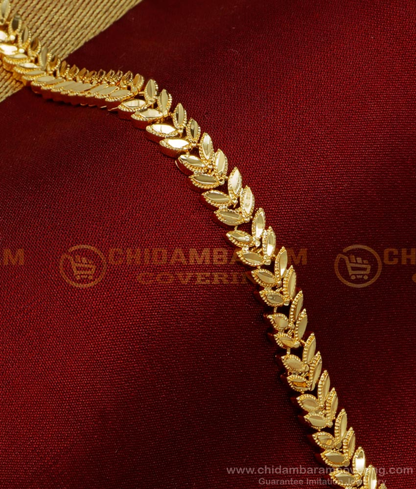 BCT378 - Beautiful Leaf Design Gold Plated Bracelet for Ladies  
