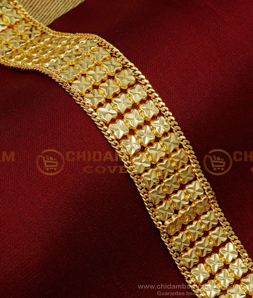 BCT379 - Bridal Wear Gold Plated Jewelry Wide Bracelet for Women 
