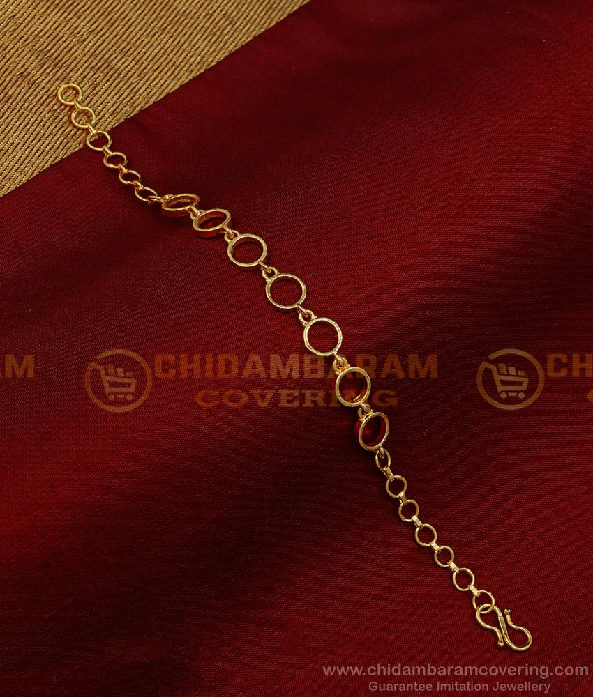 BCT384 - Beautiful Round Design Gold Covering Bracelet for Ladies
