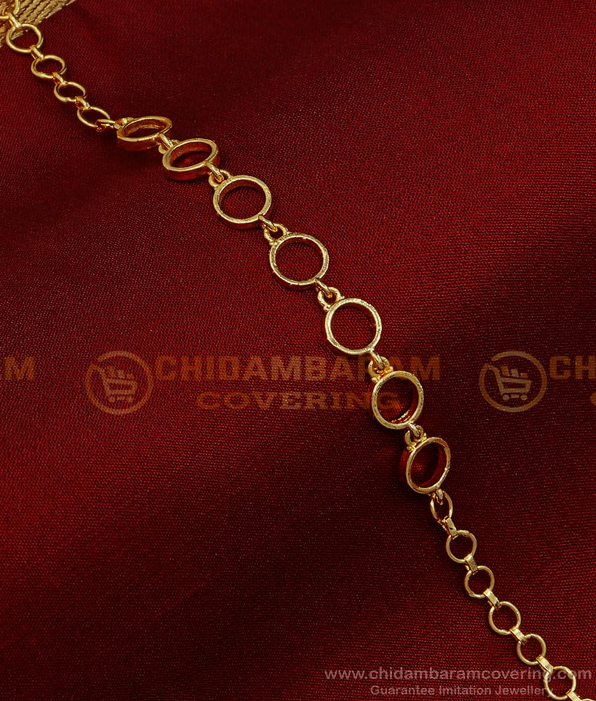 BCT384 - Beautiful Round Design Gold Covering Bracelet for Ladies